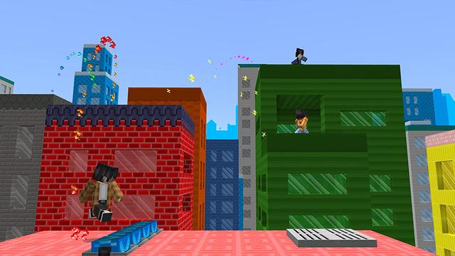 Screenshot of the Minecraft Bedrock Marketplace product Rooftop Parkour created by Heropixel Games.