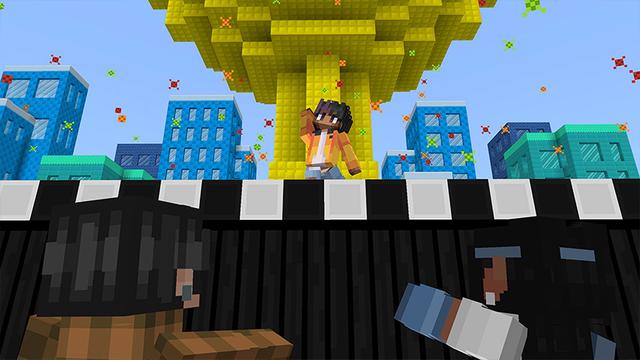 Screenshot of the Minecraft Bedrock Marketplace product Rooftop Parkour created by Heropixel Games.