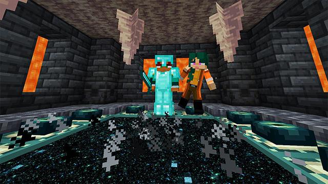 Screenshot of the Minecraft Bedrock Marketplace product Skyblock: Caves created by Heropixel Games.