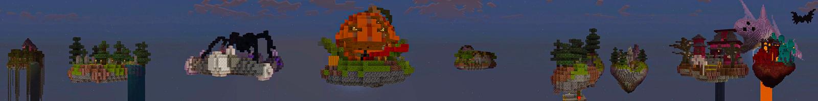 Panorama of the Minecraft Bedrock Marketplace product Skyblock Horror created by Heropixel Games.