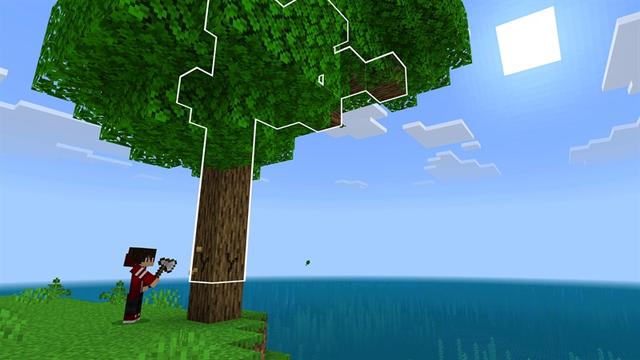 Screenshot of the Minecraft Bedrock Marketplace product TreeCapitator Add-On created by Hielke Maps.