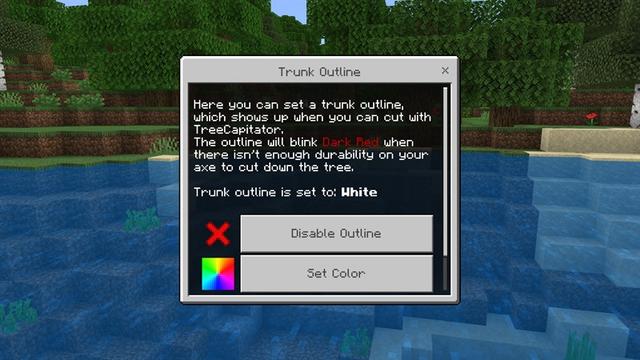 Screenshot of the Minecraft Bedrock Marketplace product TreeCapitator Add-On created by Hielke Maps.