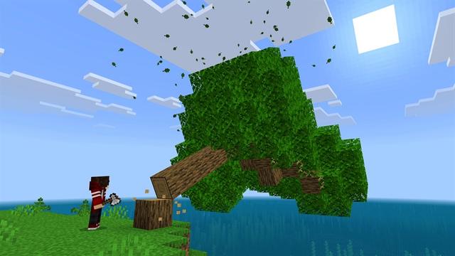 Screenshot of the Minecraft Bedrock Marketplace product TreeCapitator Add-On created by Hielke Maps.