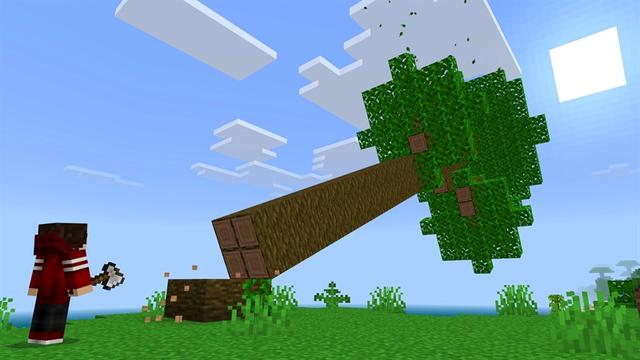 Screenshot of the Minecraft Bedrock Marketplace product TreeCapitator Add-On created by Hielke Maps.