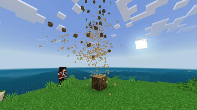 Screenshot of the Minecraft Bedrock Marketplace product Add-Ons TreeCapitator created by Hielke Maps.