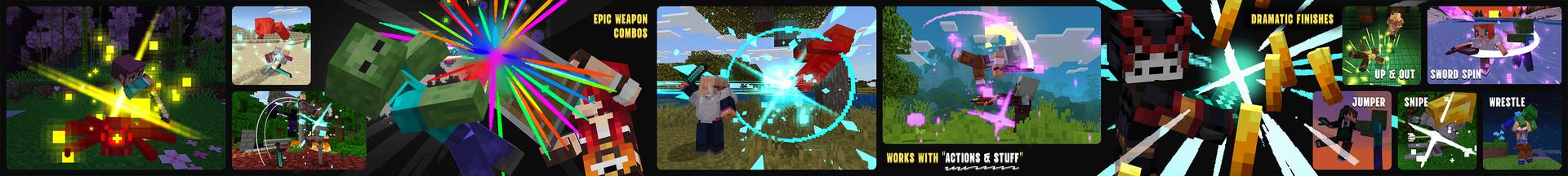 Panorama of the Minecraft Bedrock Marketplace product Epic Kill Animations created by Hog5kull.
