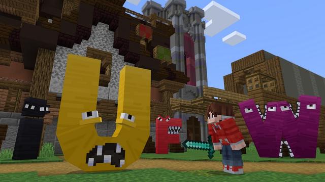 Screenshot of the Minecraft Bedrock Marketplace product Alphabet created by Honeyfrost.