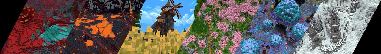 Panorama of the Minecraft Bedrock Marketplace product Biome Expansion created by Honeyfrost.