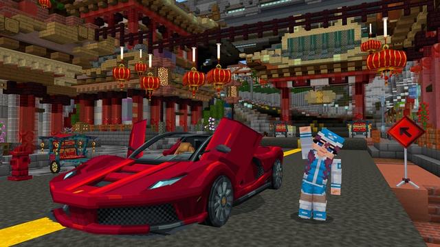 Screenshot of the Minecraft Bedrock Marketplace product California Mashup created by Honeyfrost.