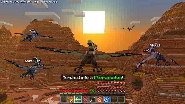 Screenshot of the Minecraft Bedrock Marketplace product Dinosaurs Add-On created by Honeyfrost.