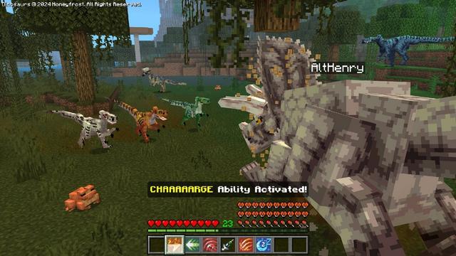 Screenshot of the Minecraft Bedrock Marketplace product Dinosaurs Add-On created by Honeyfrost.