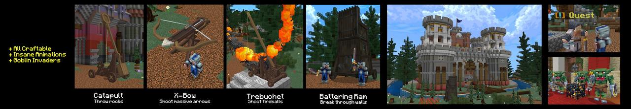 Panorama of the Minecraft Bedrock Marketplace product Medieval Weapons created by Honeyfrost.