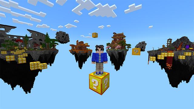 Screenshot of the Minecraft Bedrock Marketplace product One Block [?] created by Honeyfrost.