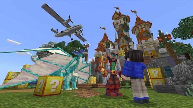 Screenshot of the Minecraft Bedrock Marketplace product One Block [?] created by Honeyfrost.