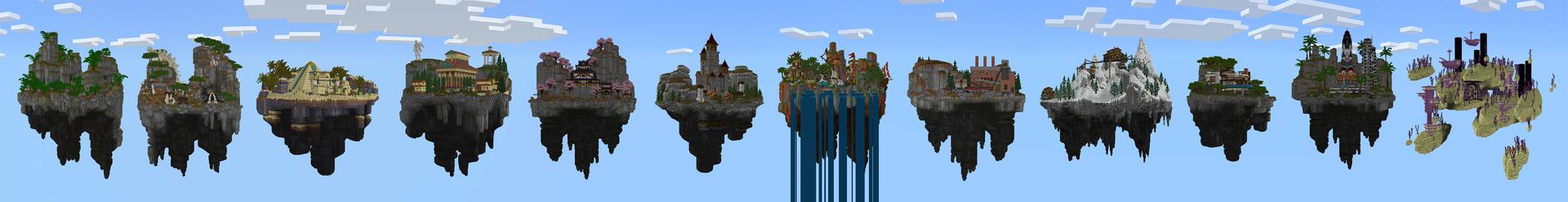 Panorama of the Minecraft Bedrock Marketplace product ONE BLOCK++ created by Honeyfrost.