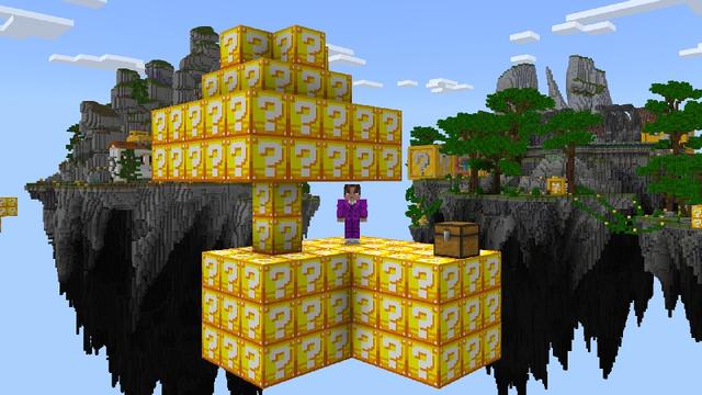 Screenshot of the Minecraft Bedrock Marketplace product One Block Sky Block [?] created by Honeyfrost.