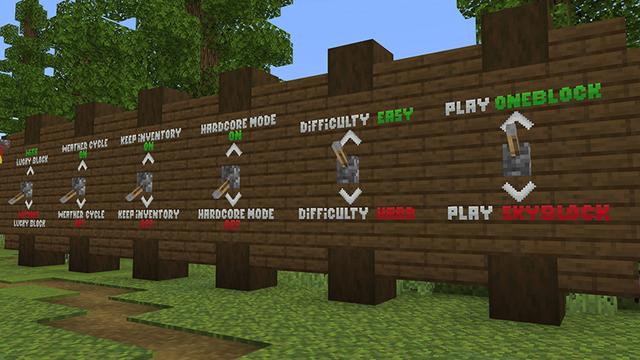 Screenshot of the Minecraft Bedrock Marketplace product One Block Sky Block [?] created by Honeyfrost.