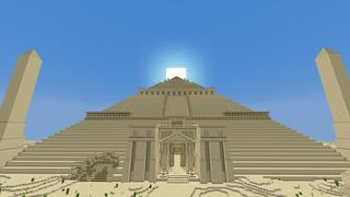 Screenshot of the Minecraft Bedrock Marketplace product Pyramid Base created by Honeyfrost.