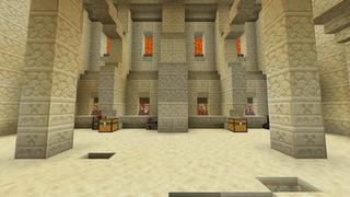 Screenshot of the Minecraft Bedrock Marketplace product Pyramid Base created by Honeyfrost.