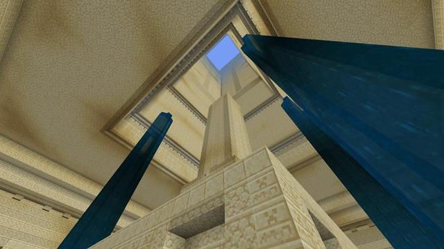 Screenshot of the Minecraft Bedrock Marketplace product Pyramid Base created by Honeyfrost.