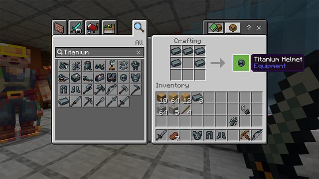 Screenshot of the Minecraft Bedrock Marketplace product Titanium Ore created by Honeyfrost.