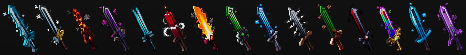 Panorama of the Minecraft Bedrock Marketplace product WEAPONS UPDATE created by Honeyfrost.