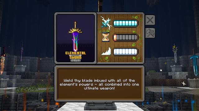 Screenshot of the Minecraft Bedrock Marketplace product WEAPONS UPDATE created by Honeyfrost.