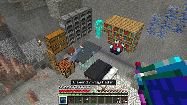 Screenshot of the Minecraft Bedrock Marketplace product X-ray created by Honeyfrost.
