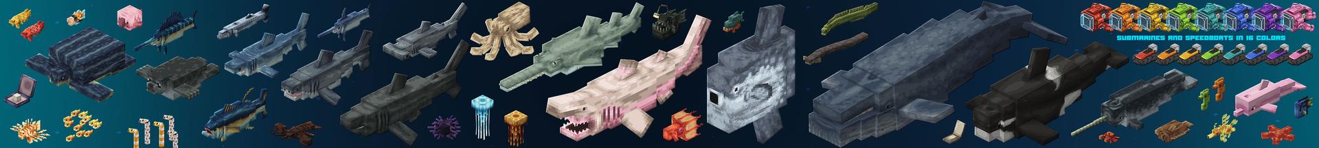 Panorama of the Minecraft Bedrock Marketplace product ANIMALS PACK: Aquatic created by HorizonBlocks.
