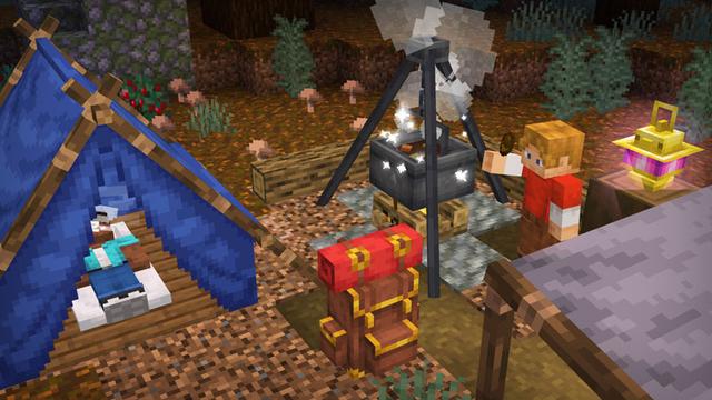 Screenshot of the Minecraft Bedrock Marketplace product Camping Backpack Add-On created by HorizonBlocks.