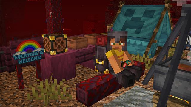 Screenshot of the Minecraft Bedrock Marketplace product Camping Backpack Add-On created by HorizonBlocks.