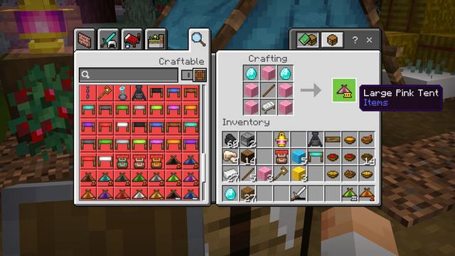 Screenshot of the Minecraft Bedrock Marketplace product Camping Backpack Add-On created by HorizonBlocks.