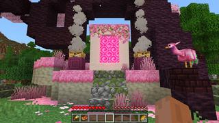 Screenshot of the Minecraft Bedrock Marketplace product Cherry Blossom Dimension created by HorizonBlocks.