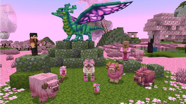 Screenshot of the Minecraft Bedrock Marketplace product Cherry Blossom Dimension created by HorizonBlocks.
