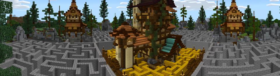 Panorama of the Minecraft Bedrock Marketplace product Crazy Maze created by HorizonBlocks.