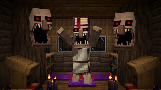 Screenshot of the Minecraft Bedrock Marketplace product Cursed Villagers Add-On created by HorizonBlocks.