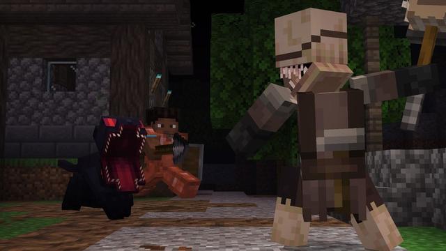 Screenshot of the Minecraft Bedrock Marketplace product Cursed Villagers Add-On created by HorizonBlocks.