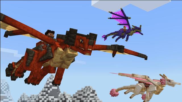 Screenshot of the Minecraft Bedrock Marketplace product DRAGONS Add-On created by HorizonBlocks.