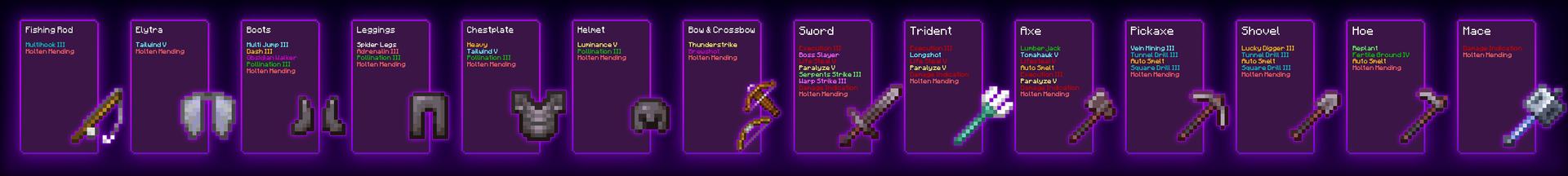 Panorama of the Minecraft Bedrock Marketplace product Enchantments Add-On created by HorizonBlocks.