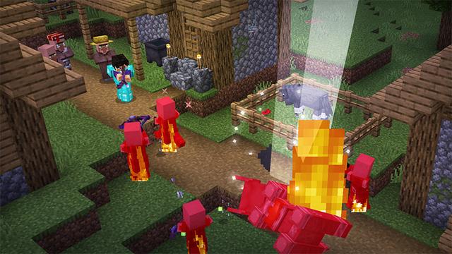 Screenshot of the Minecraft Bedrock Marketplace product Enchantments Add-On created by HorizonBlocks.