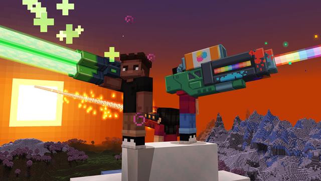 Screenshot of the Minecraft Bedrock Marketplace product Laser Blasters Add-On created by HorizonBlocks.