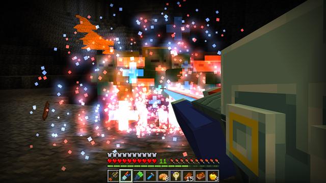 Screenshot of the Minecraft Bedrock Marketplace product Laser Blasters Add-On created by HorizonBlocks.