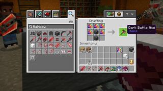 Screenshot of the Minecraft Bedrock Marketplace product Rainbow Weapons created by HorizonBlocks.