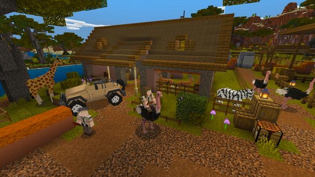 Screenshot of the Minecraft Bedrock Marketplace product Safari Island created by HorizonBlocks.