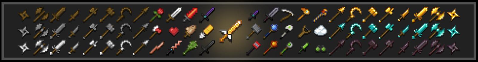 Panorama of the Minecraft Bedrock Marketplace product Weapons Skyblock created by HorizonBlocks.