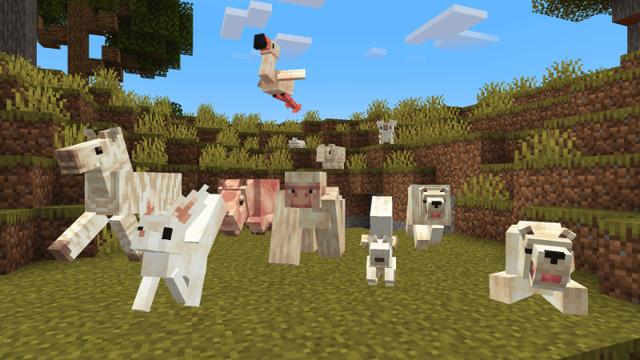 Screenshot of the Minecraft Bedrock Marketplace product Albino Animals created by Hourglass Studios.