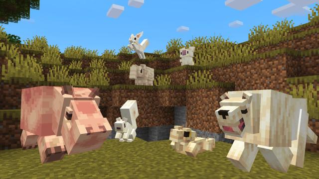 Screenshot of the Minecraft Bedrock Marketplace product Albino Animals created by Hourglass Studios.