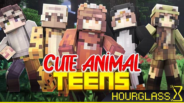Thumbnail of the Minecraft Bedrock Marketplace product Cute Animal Teens created by Hourglass Studios.
