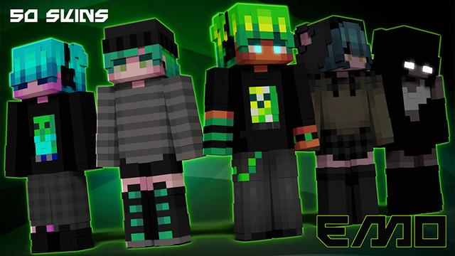 Thumbnail of the Minecraft Bedrock Marketplace product Emo 50 Skins created by Hourglass Studios.