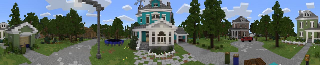 Panorama of the Minecraft Bedrock Marketplace product Houses Survival created by Hourglass Studios.
